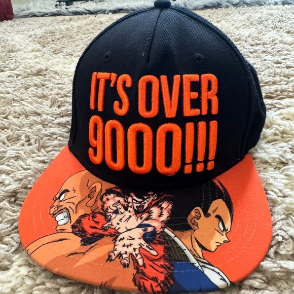 dragon ball z Other - Dragon Ball Z Snapback Hat Its Over 9000 Goku Vegeta Black Orange Anime Cap
